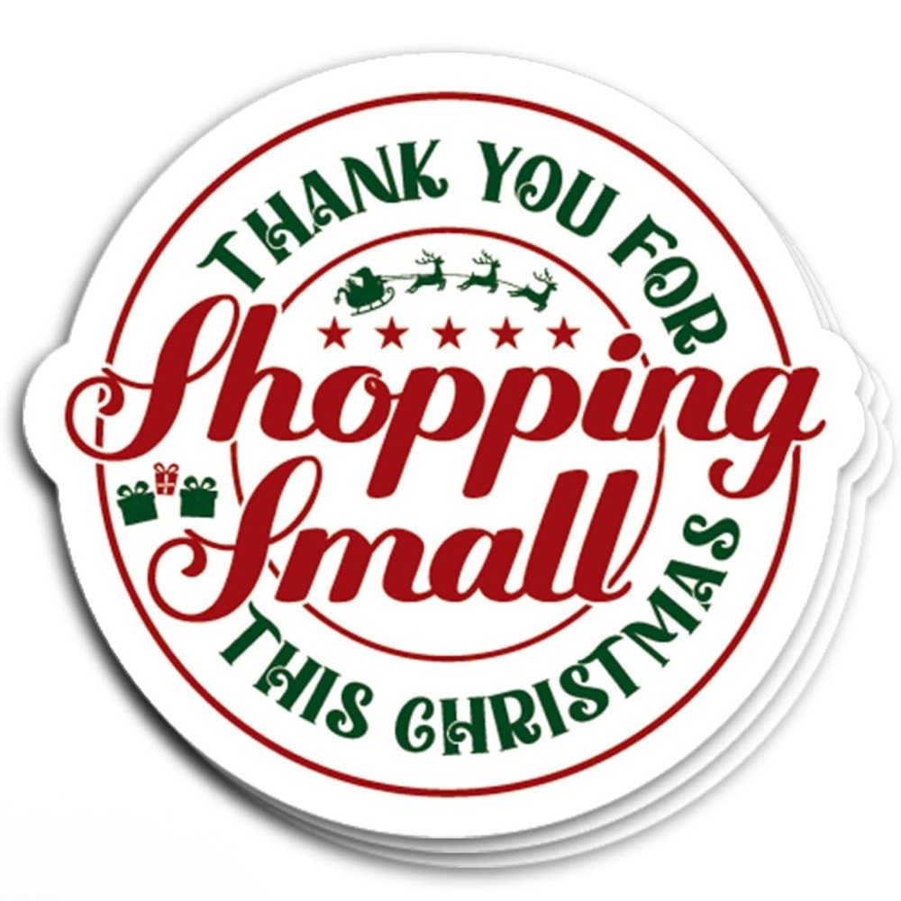 (48) Thank You for Shopping Small this Christmas Stickers